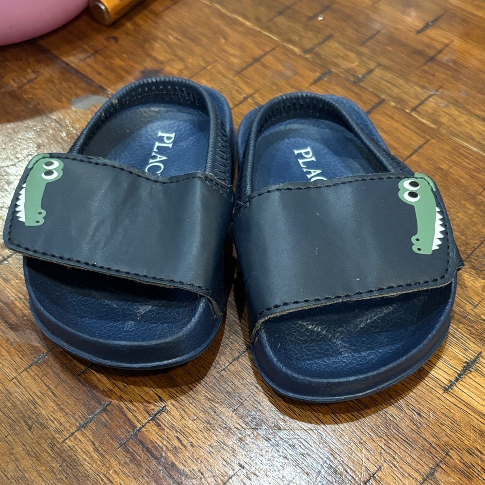 Place Kids Navy Alligator Slide Sandals - 6-12 mos